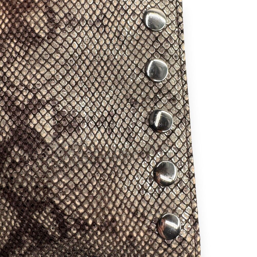 Hammitt Python Embossed Crossbody Clutch Silver Studded Small EUC+ - Picture 13 of 16